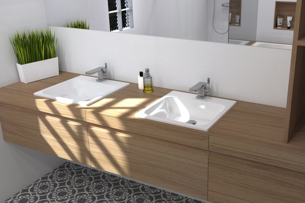 Square built-in washbasin - SQUARE by Watergame Company