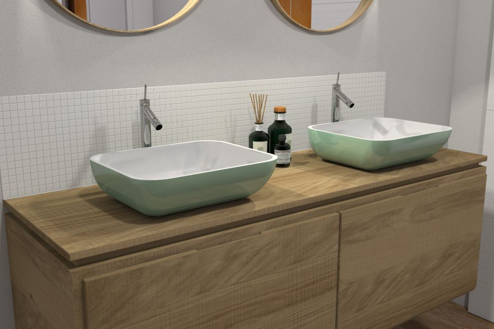 Counter top basin SQUARE BOWL by Watergame Company