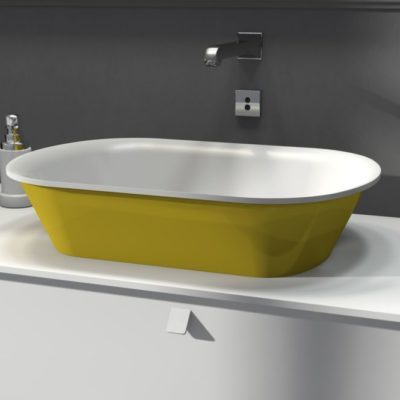 Oval countertop basin