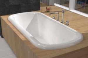 baignoire à bord arrondi